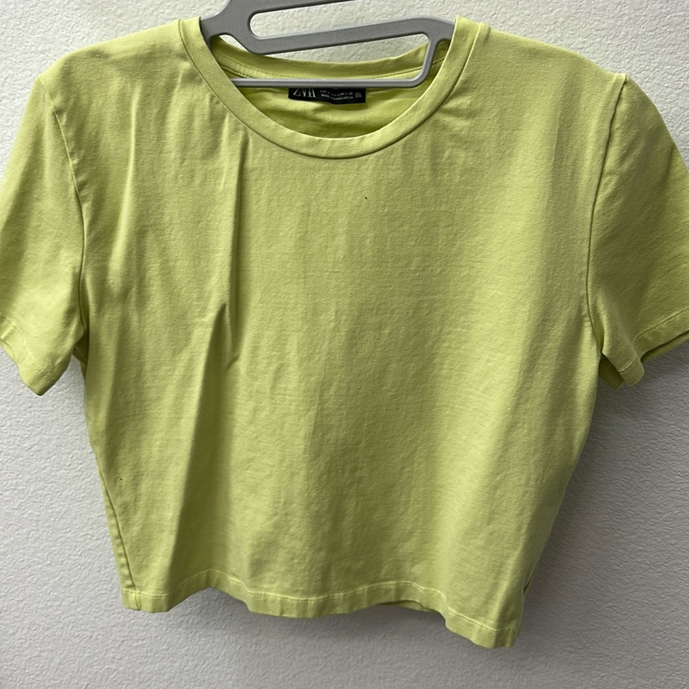 Lime green Zara crop top